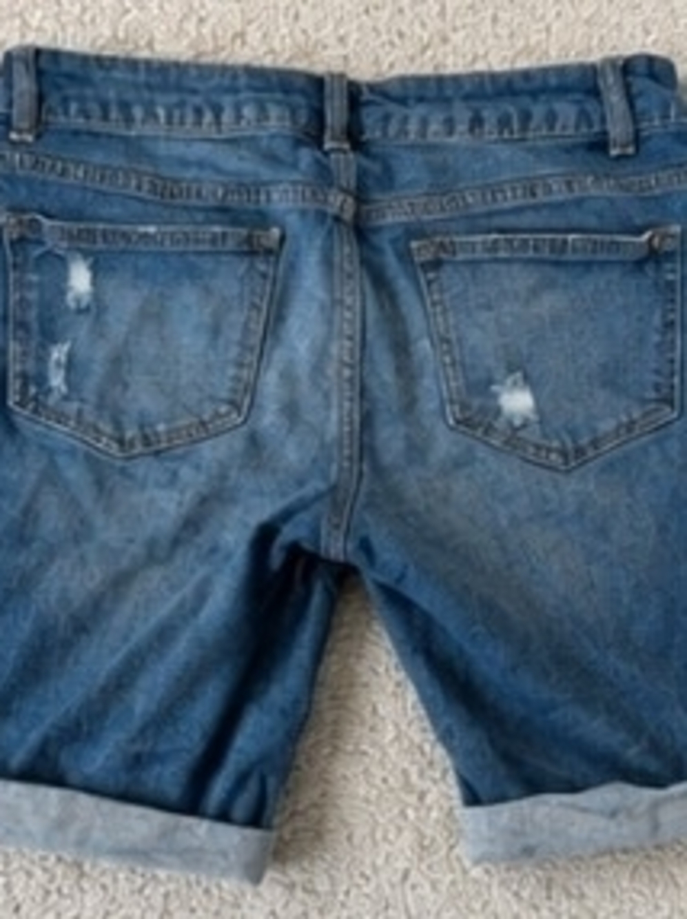 Faded Glory Distressed Blue Denim Jean Shorts - Picture 2 of 3